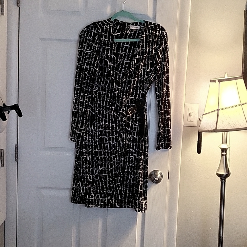 Black and white CK dress